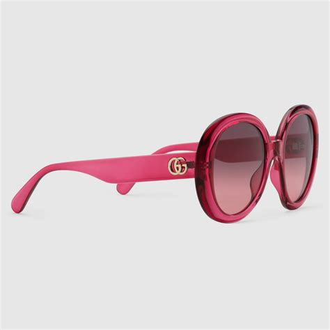 occhiali gucci rotondi rosa|Occhiali da sole rotondi in iniezione rosa .